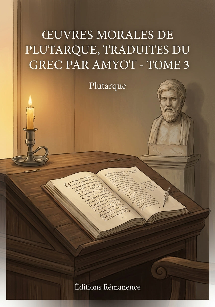 Livre Œuvres morales de Plutarque, traduites du grec par Amyot - Tome 3 par Plutarque - Couverture - Editions Remanence