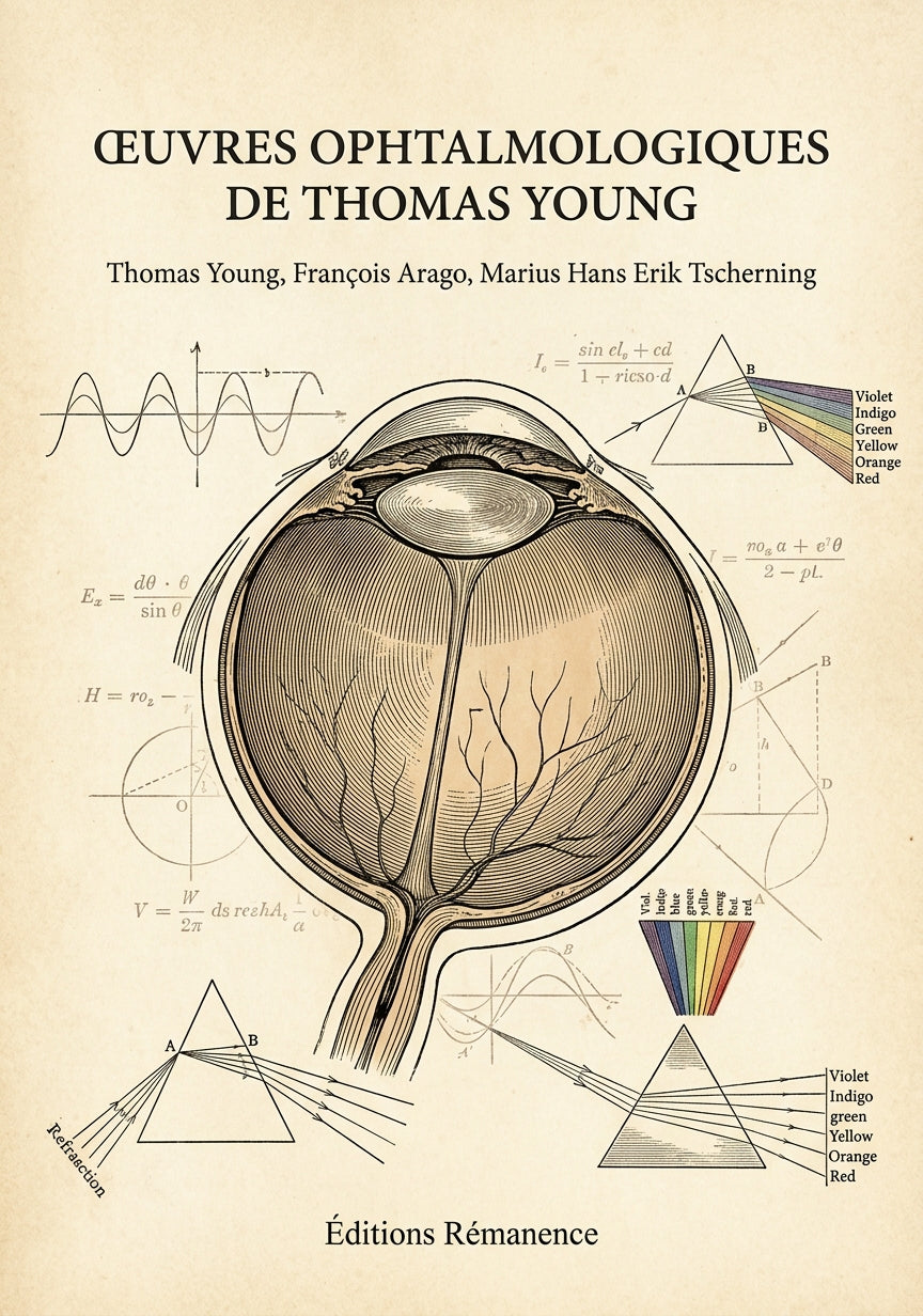 Livre Œuvres ophtalmologiques de Thomas Young par Thomas Young, François Arago, Marius Hans Erik Tscherning - Couverture - Editions Remanence