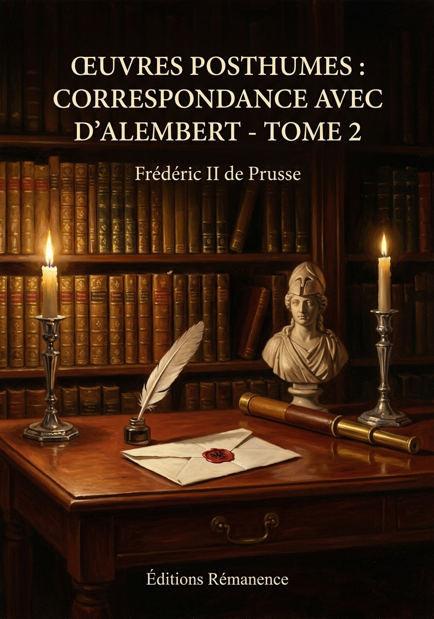 Livre Œuvres posthumes : Correspondance avec d’Alembert - Tome 2 par Frédéric II de Prusse - Couverture - Editions Remanence