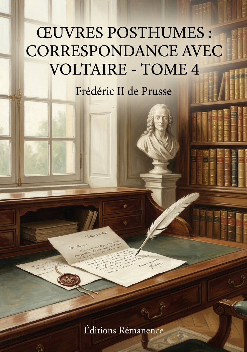 Livre Œuvres posthumes : Correspondance avec Voltaire - Tome 4 par Frédéric II de Prusse - Couverture - Editions Remanence