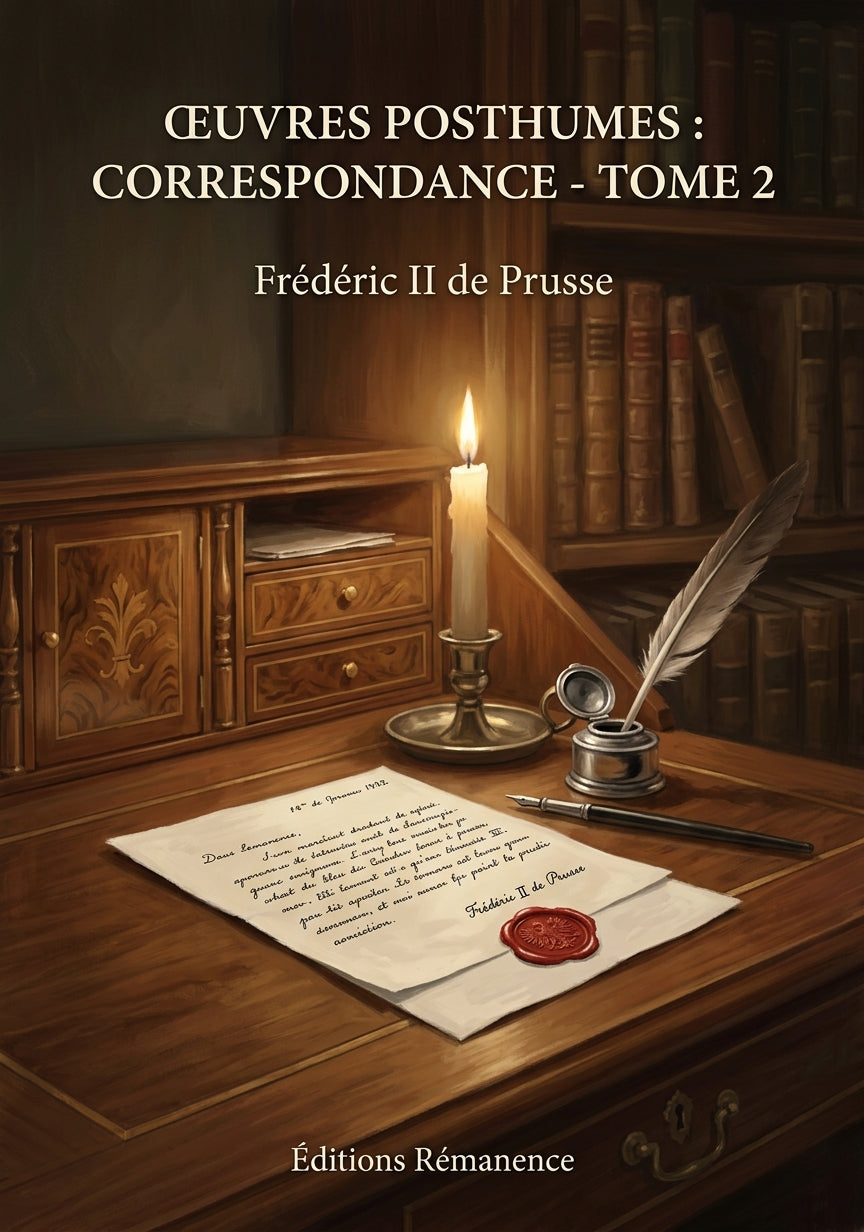 Livre Œuvres posthumes : Correspondance - Tome 2 par Frédéric II de Prusse - Couverture - Editions Remanence
