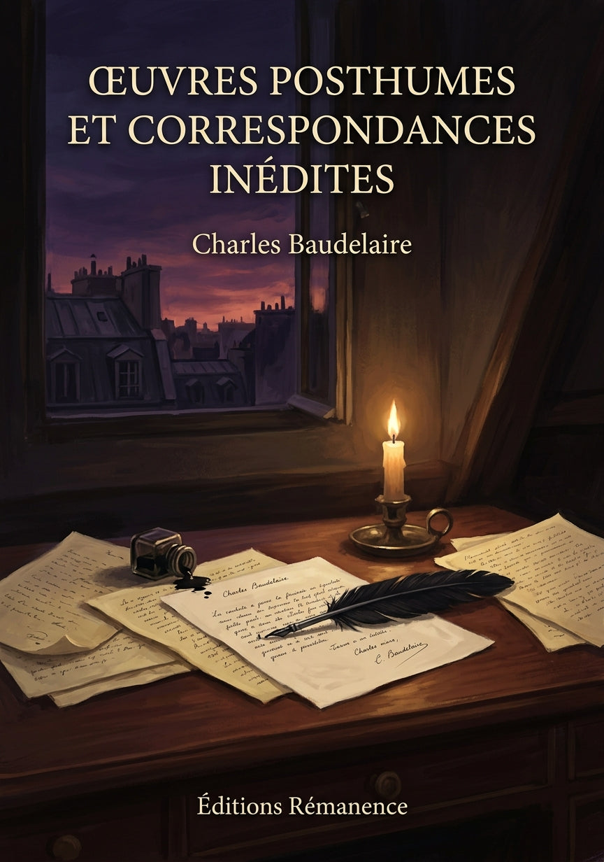 Livre Œuvres posthumes et correspondances inédites par Charles Baudelaire - Couverture - Editions Remanence
