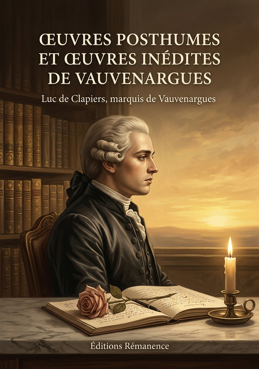 Livre Œuvres posthumes et œuvres inédites de Vauvenargues par Luc de Clapiers, marquis de Vauvenargues - Couverture - Editions Remanence