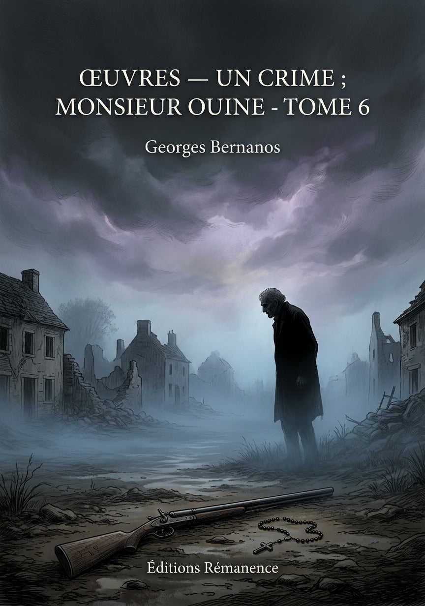 Livre Œuvres — Un crime ; Monsieur Ouine - Tome 6 par Georges Bernanos - Couverture - Editions Remanence