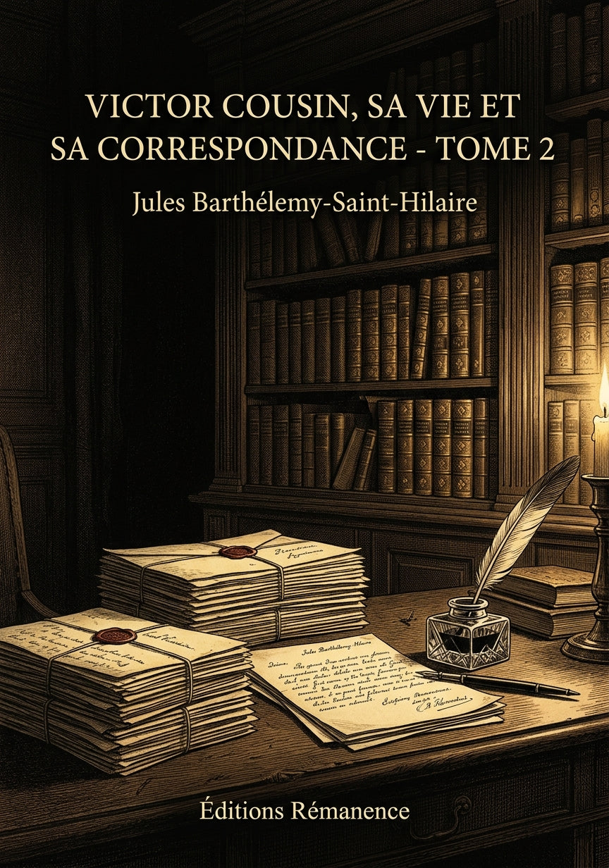 Livre Victor Cousin, sa vie et sa correspondance - Tome 2 par Jules Barthélemy-Saint-Hilaire - Couverture - Editions Remanence