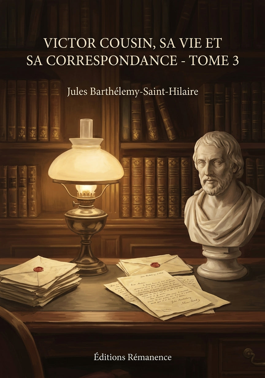 Livre Victor Cousin, sa vie et sa correspondance - Tome 3 par Jules Barthélemy-Saint-Hilaire - Couverture - Editions Remanence