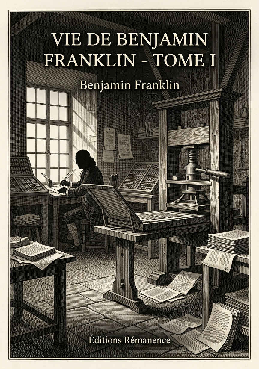 Livre Vie de Benjamin Franklin - Tome I par Benjamin Franklin - Couverture - Editions Remanence