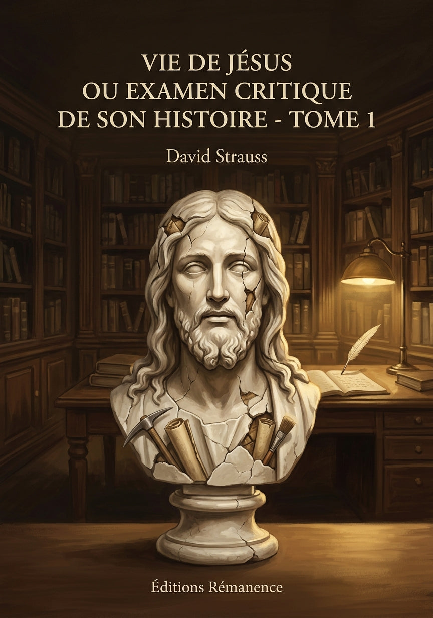 Livre Vie de Jésus ou Examen critique de son histoire - Tome 1 par David Strauss - Couverture - Editions Remanence