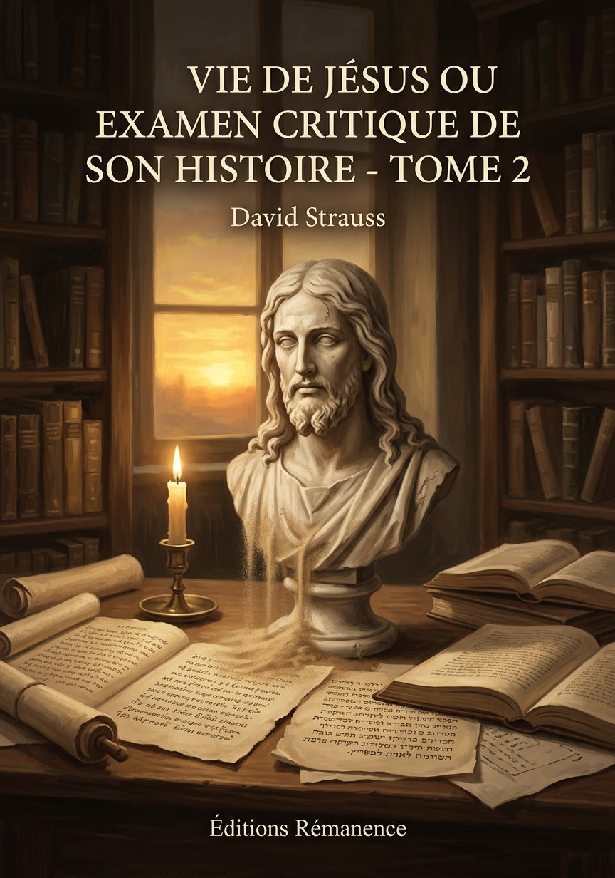 Livre Vie de Jésus ou Examen critique de son histoire - Tome 2 par David Strauss - Couverture - Editions Remanence