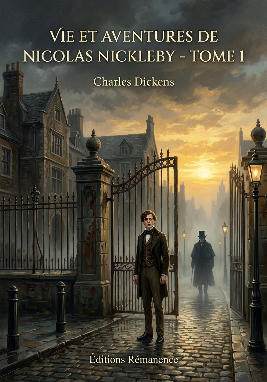 Livre Vie et aventures de Nicolas Nickleby - Tome 1 par Charles Dickens - Couverture - Editions Remanence