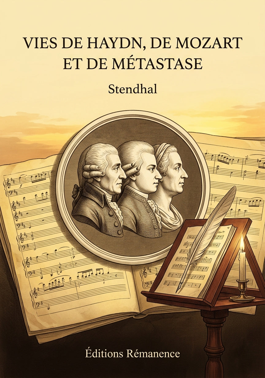 Livre Vies de Haydn, de Mozart et de Métastase par Stendhal - Couverture - Editions Remanence