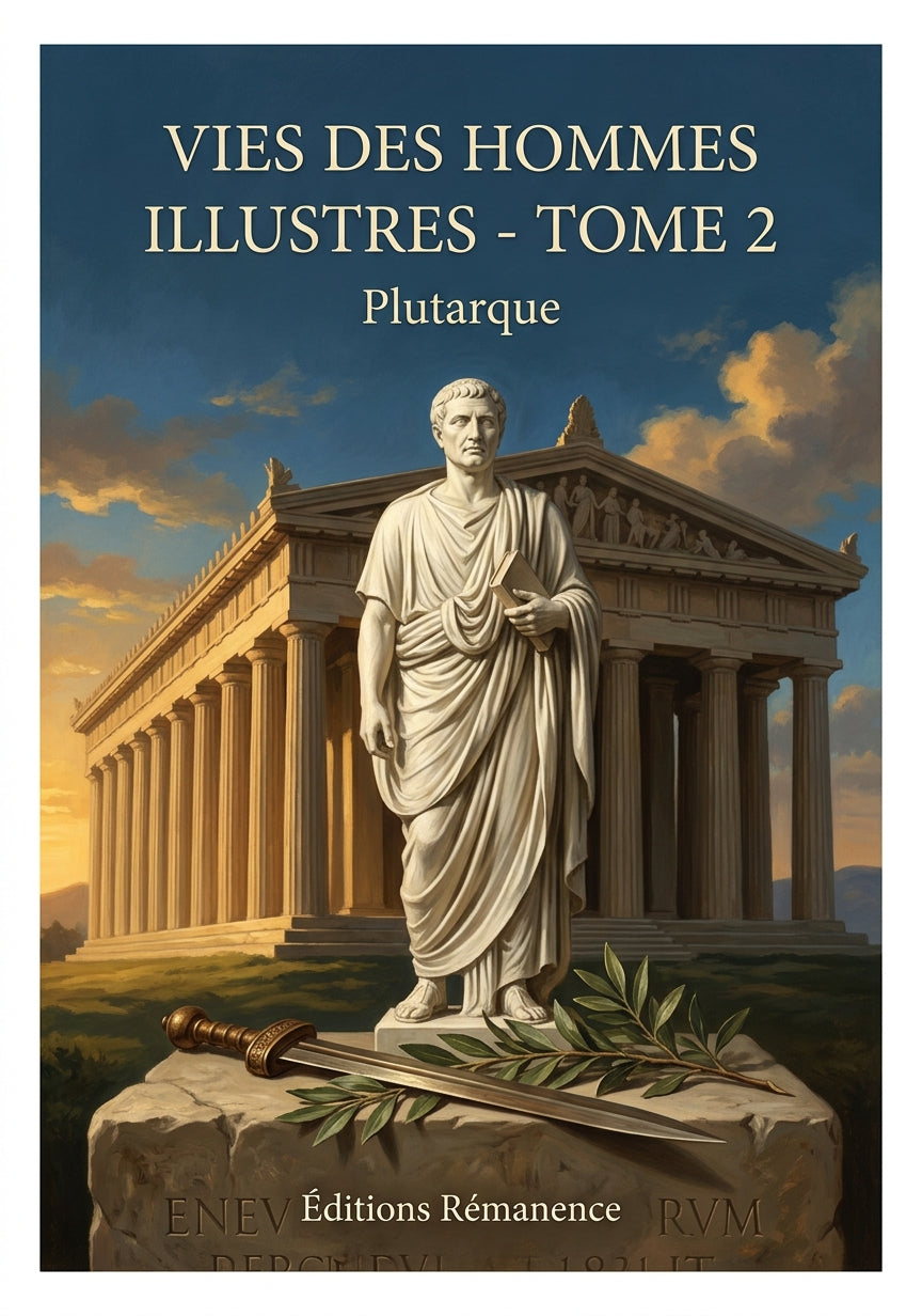 Livre Vies des hommes illustres - Tome 2 par Plutarque - Couverture - Editions Remanence