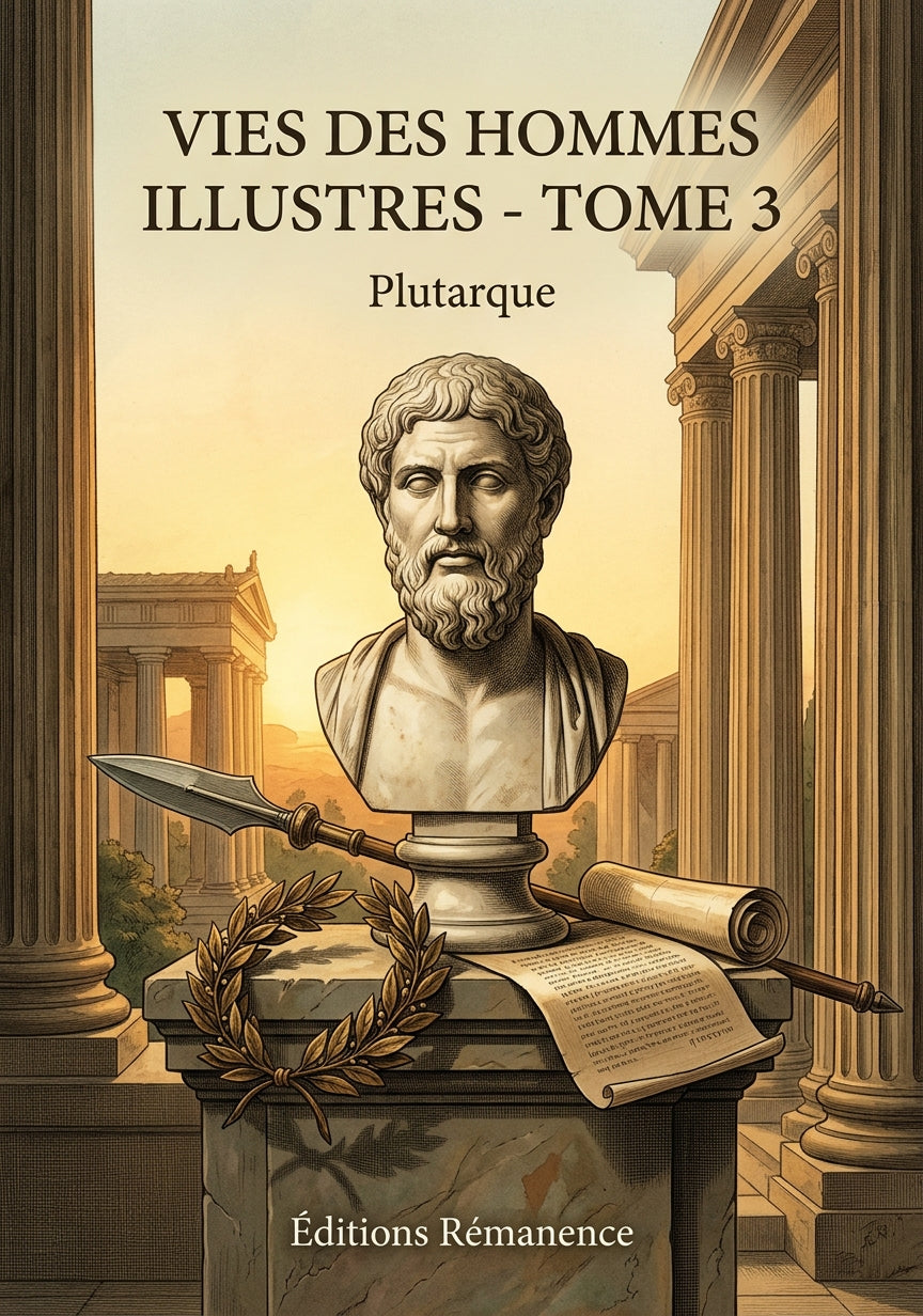 Livre Vies des hommes illustres - Tome 3 par Plutarque - Couverture - Editions Remanence
