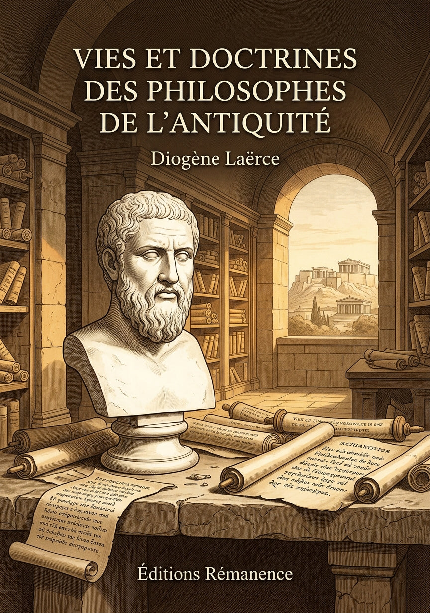 Livre Vies et doctrines des philosophes de l’Antiquité par Diogène Laërce - Couverture - Editions Remanence