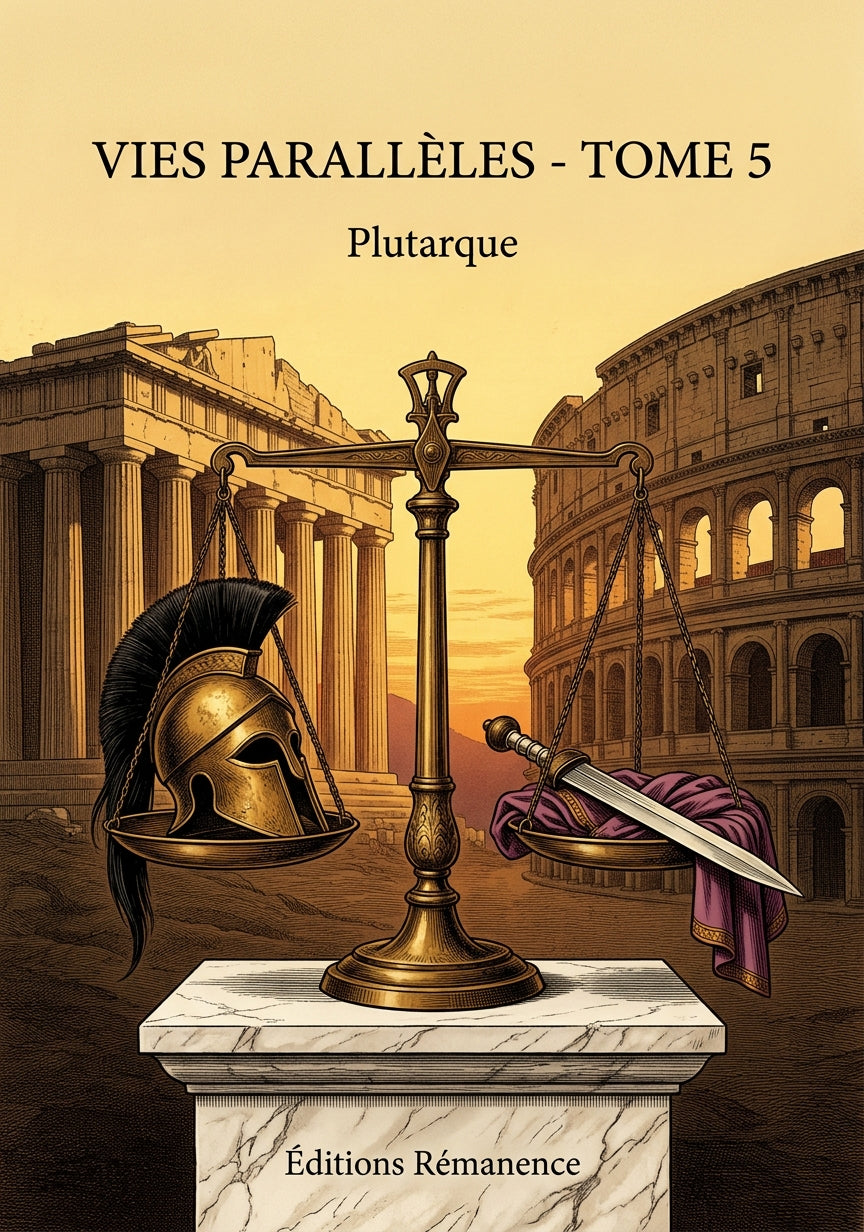 Livre Vies parallèles - Tome 5 par Plutarque - Couverture - Editions Remanence