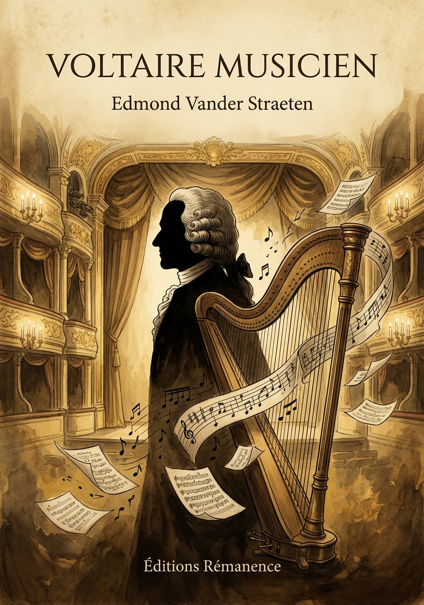 Livre Voltaire musicien par Edmond Vander Straeten - Couverture - Editions Remanence