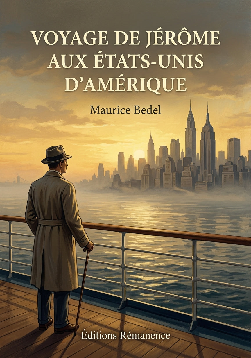 Livre Voyage de Jérôme aux États-Unis d’Amérique par Maurice Bedel - Couverture - Editions Remanence