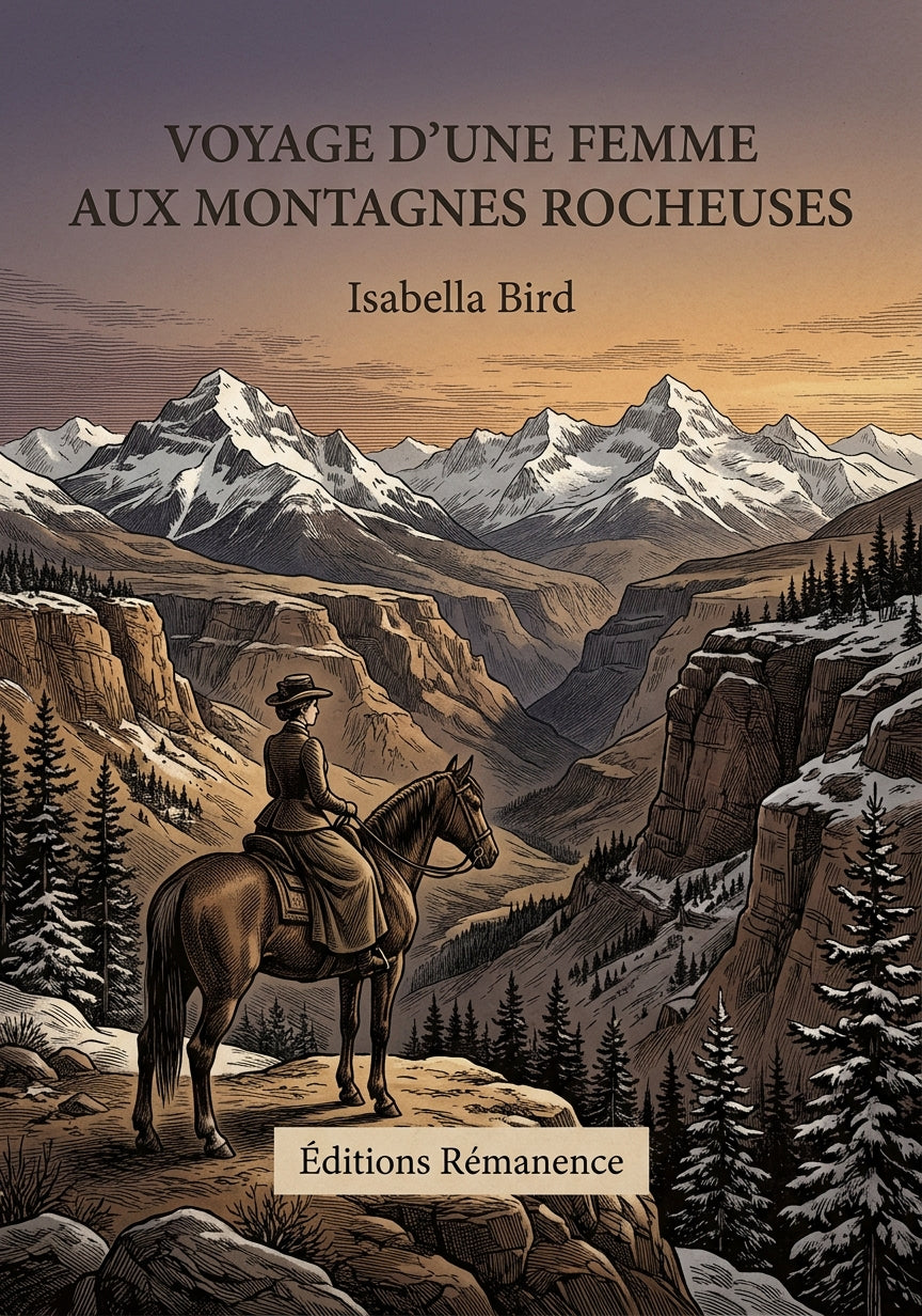 Livre Voyage d’une femme aux Montagnes Rocheuses par Isabella Bird - Couverture - Editions Remanence