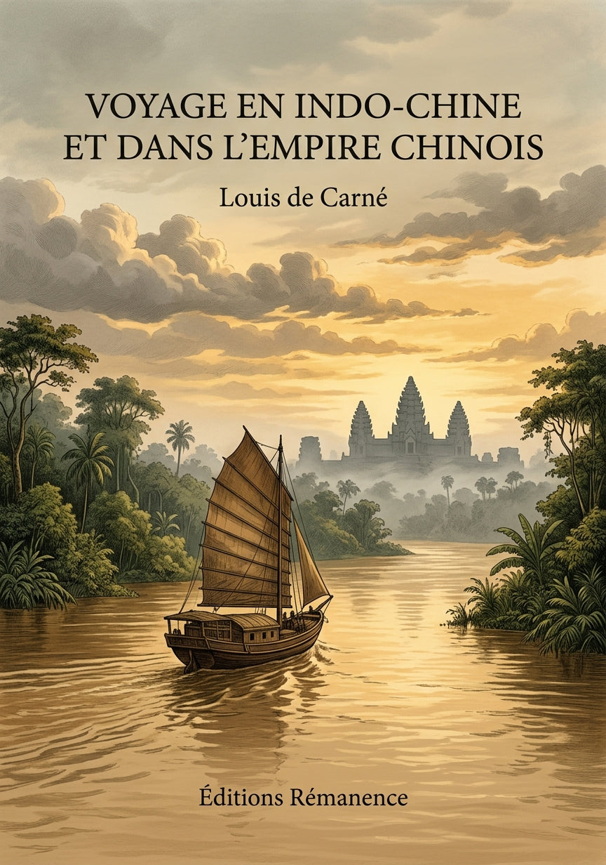 Livre Voyage en Indo-Chine et dans l'empire chinois par Louis de Carné - Couverture - Editions Remanence