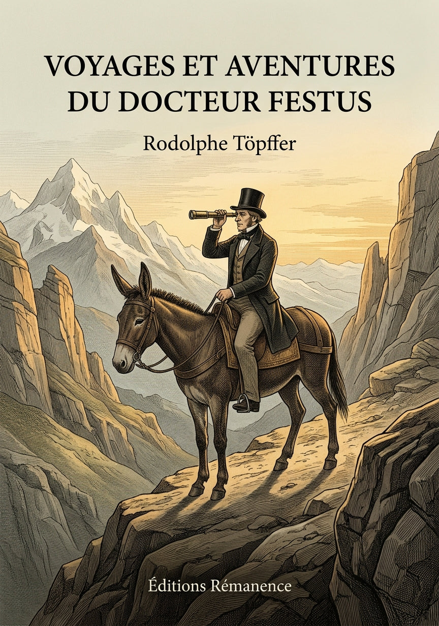 Livre Voyages et aventures du docteur Festus par Rodolphe Töpffer - Couverture - Editions Remanence