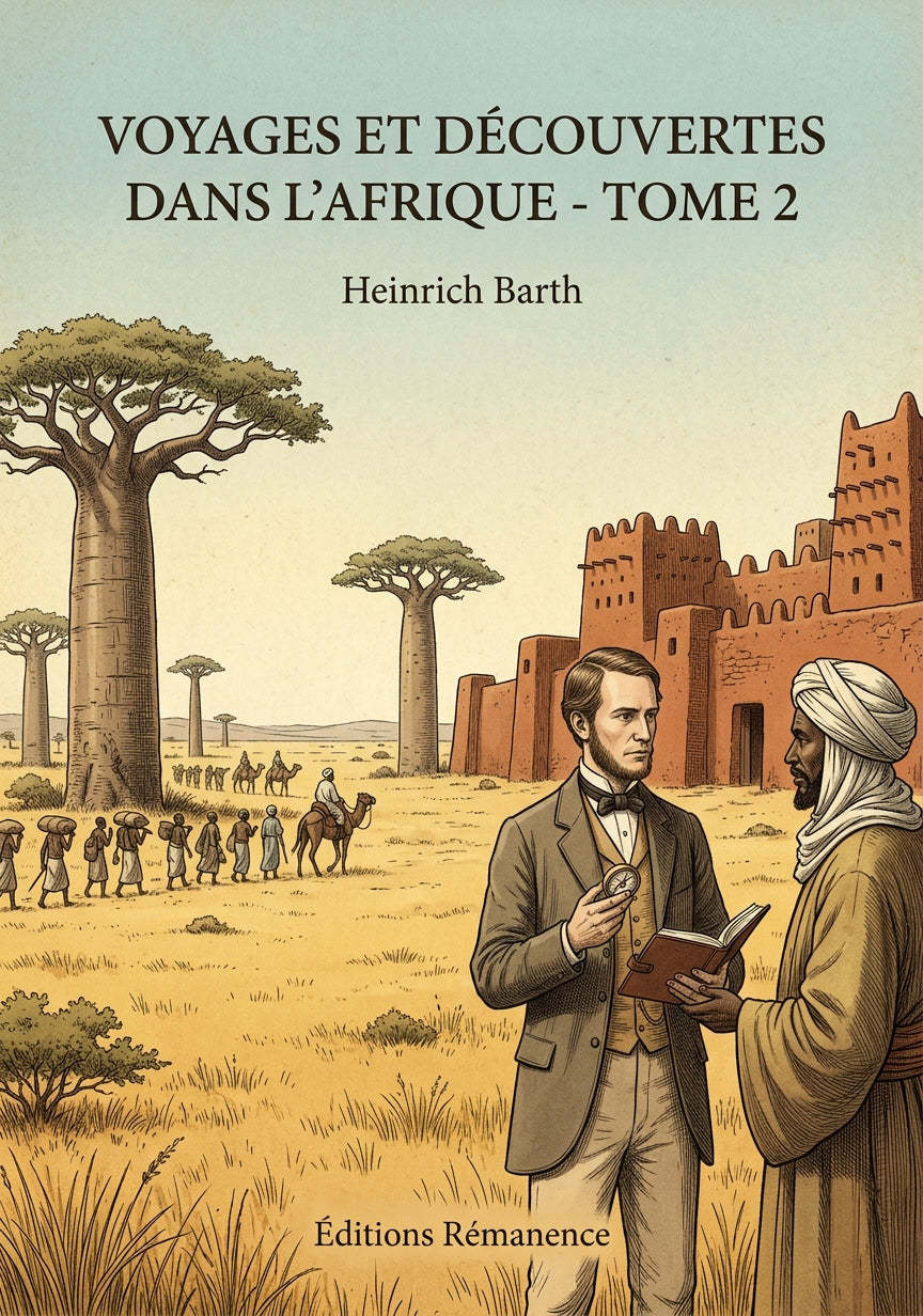 Livre Voyages et découvertes dans l’Afrique - Tome 2 par Heinrich Barth - Couverture - Editions Remanence