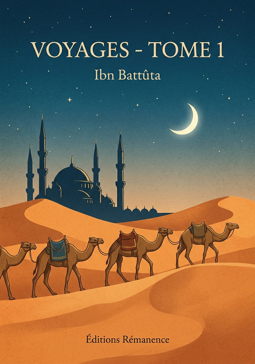 Livre Voyages - Tome 1 par Ibn Battûta - Couverture - Editions Remanence