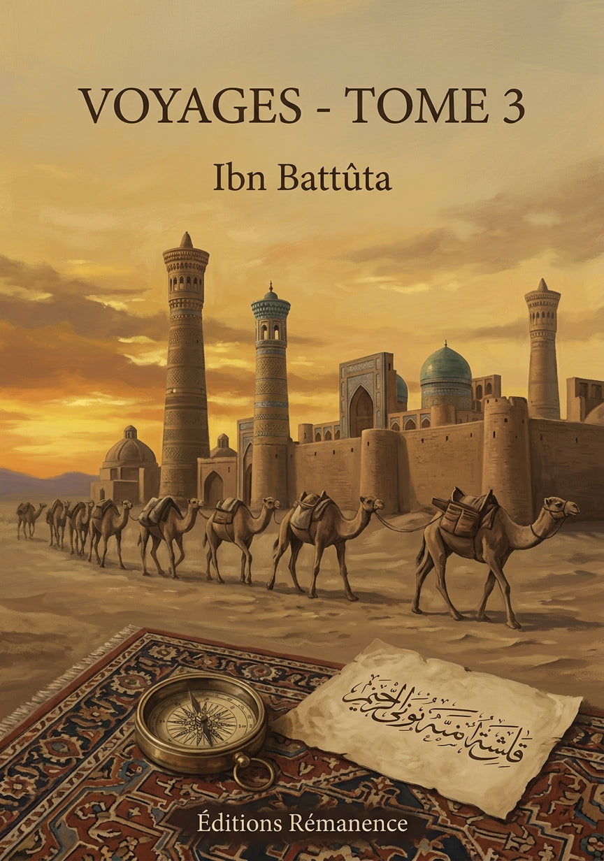 Livre Voyages - Tome 3 par Ibn Battûta - Couverture - Editions Remanence