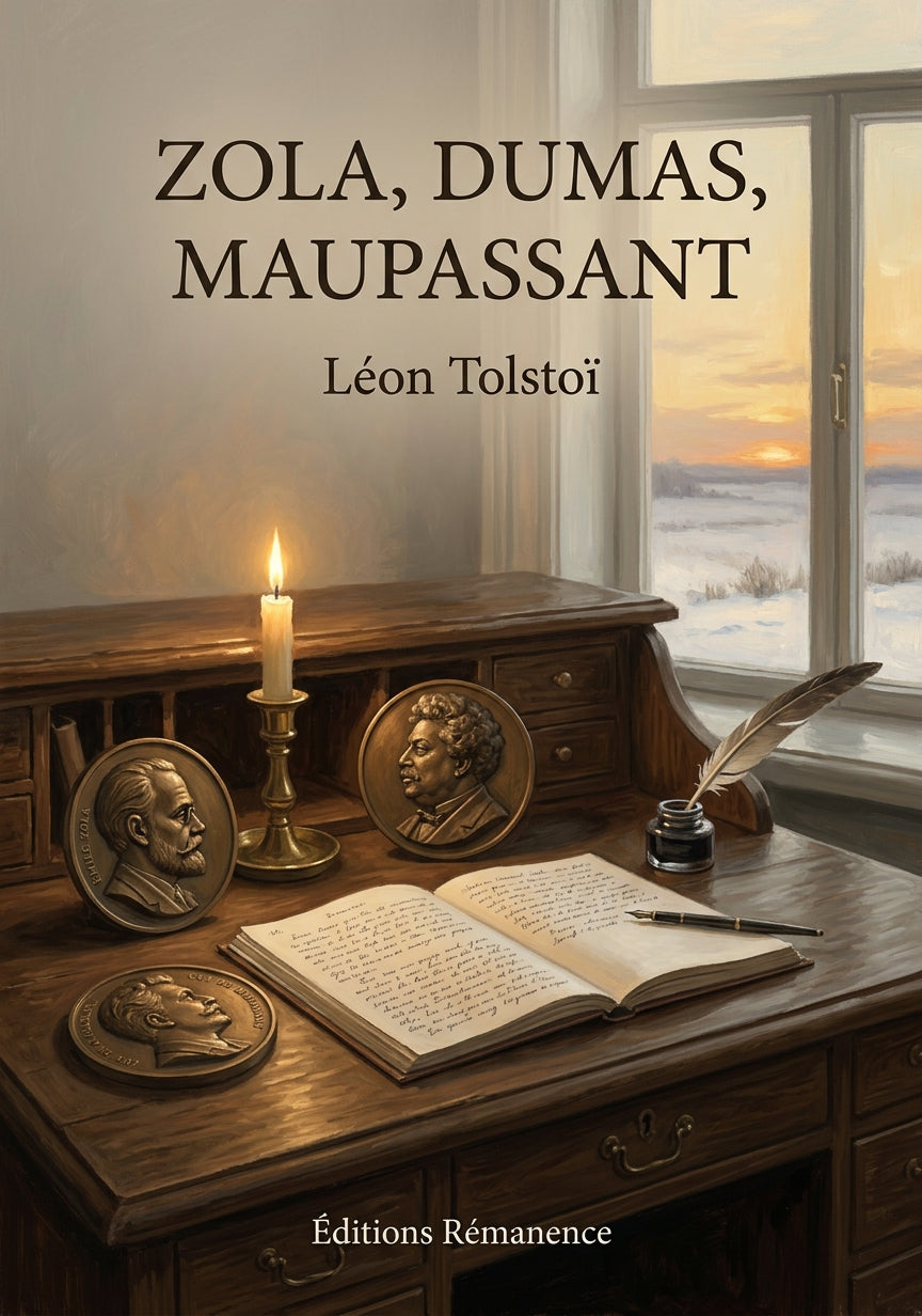 Livre Zola, Dumas, Maupassant par Léon Tolstoï - Couverture - Editions Remanence