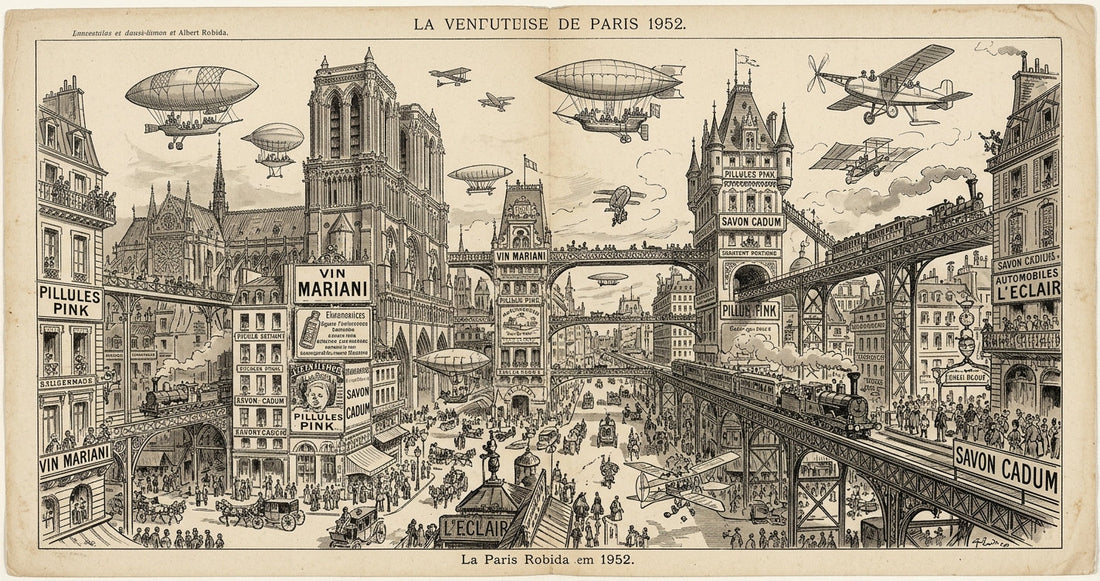 Paris en 1952 dessiné par Albert Robida en 1882 — la vision futuriste la plus précise du XIXe siècle