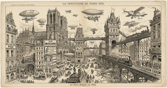 Paris en 1952 dessiné par Albert Robida en 1882 — la vision futuriste la plus précise du XIXe siècle