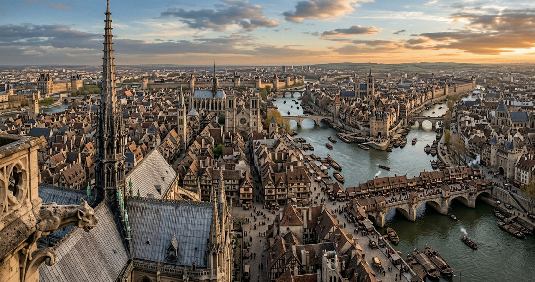 Paris médiéval vu des tours de Notre-Dame — le monde que Victor Hugo a ressuscité dans le roman historique français