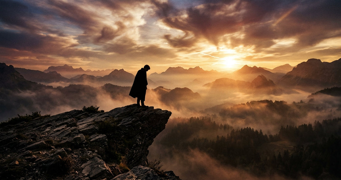 Une silhouette solitaire face à un paysage romantique — la mélancolie fondatrice de Chateaubriand et Lamartine