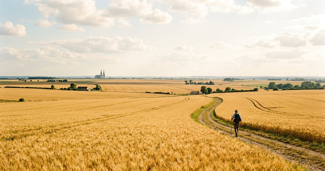 La plaine de la Beauce avec Chartres à l'horizon — le paysage du pèlerinage annuel de Péguy et de ses plus grands poèmes