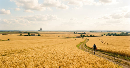 La plaine de la Beauce avec Chartres à l'horizon — le paysage du pèlerinage annuel de Péguy et de ses plus grands poèmes