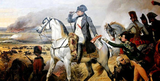 Napoléon à cheval sur un champ de bataille, entouré de son état-major, tableau, article sur les Mémoires du duc de Rovigo