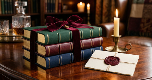 Premium hardcover classic books wrapped as gifts — the perfect literary present from Éditions Rémanence