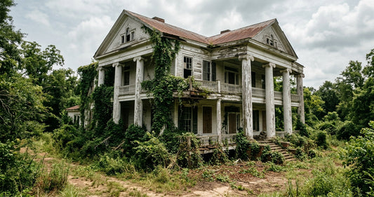 A decaying Southern plantation house — the world of William Faulkner's Mississippi