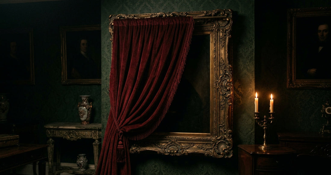 A concealed portrait in a Victorian drawing room — the central image of The Picture of Dorian Gray