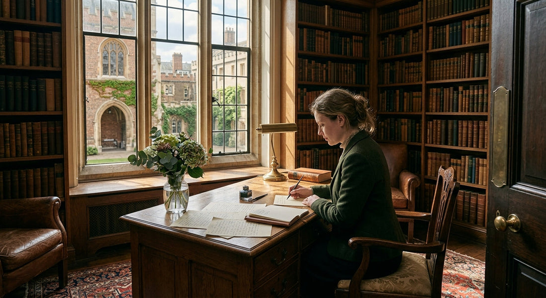 A sunlit Edwardian writing room — the conditions Virginia Woolf argues women need to create