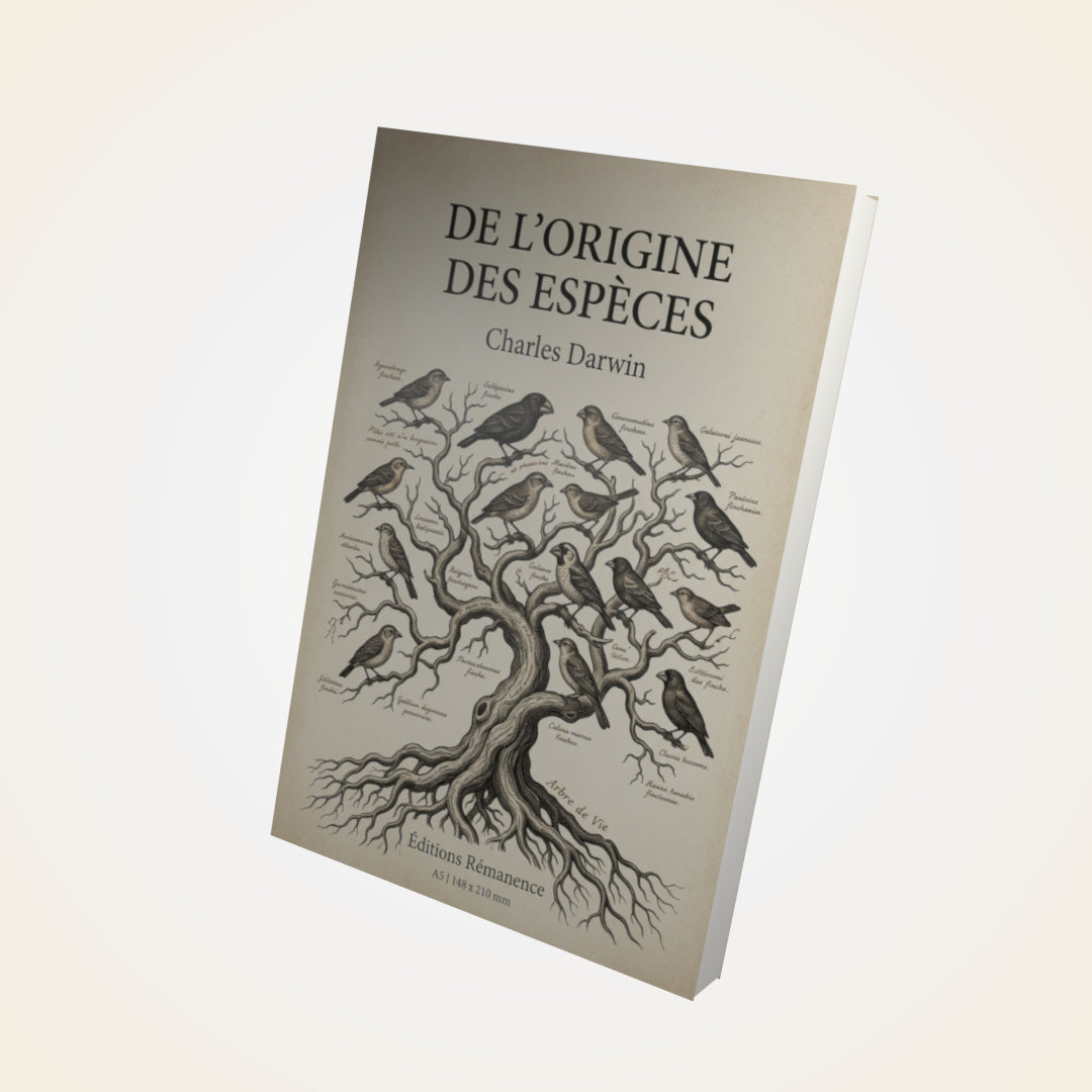 Livre De l'origine des espèces - Charles Darwin - Couverture 3D