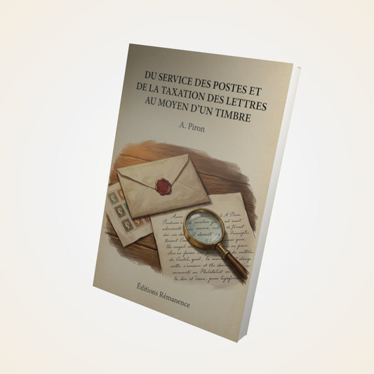 Livre Du service des postes et de la taxation des lettres au moyen d'un timbre - A. Piron - Couverture 3D