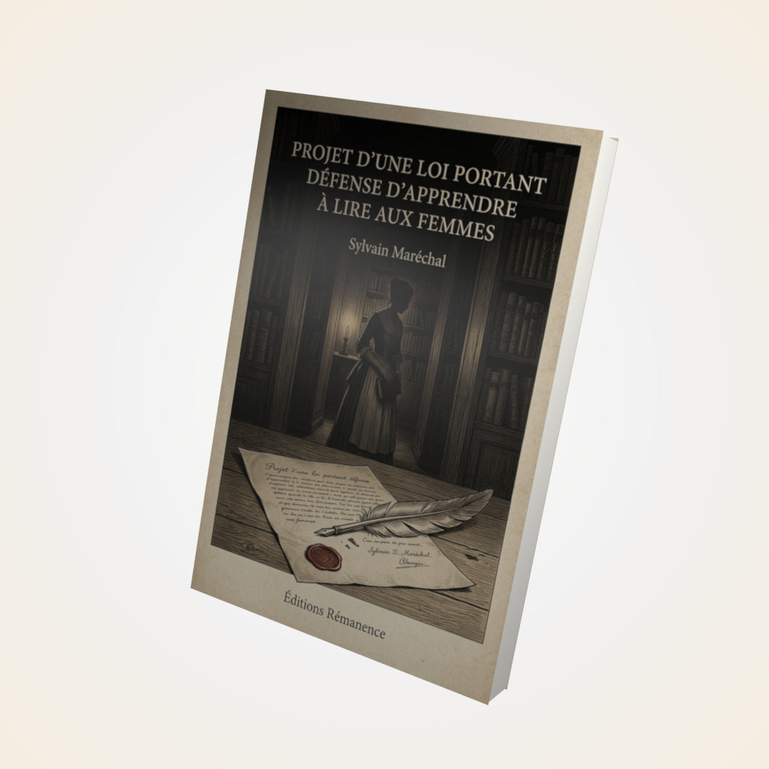 Livre Projet d'une loi portant défense d'apprendre à lire aux femmes - Sylvain Maréchal - Couverture 3D