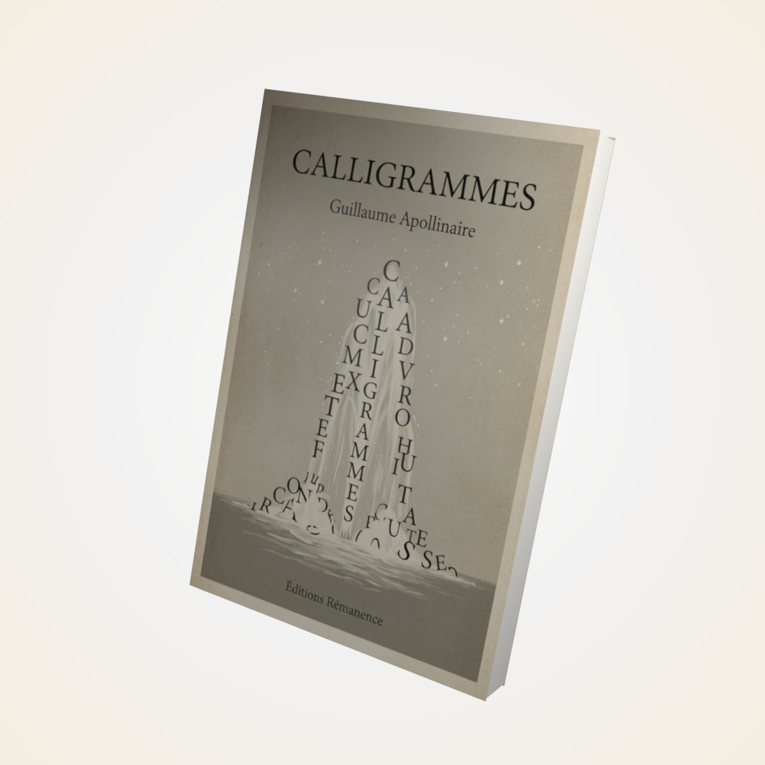 Livre Calligrammes - Guillaume Apollinaire - Couverture 3D