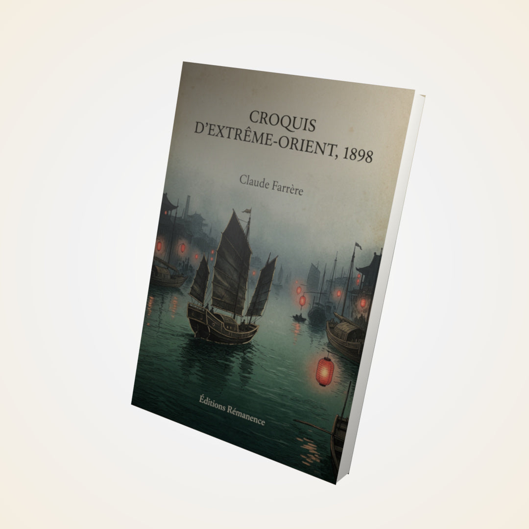 Livre Croquis d'Extrême-Orient, 1898 - Claude Farrère - Couverture 3D