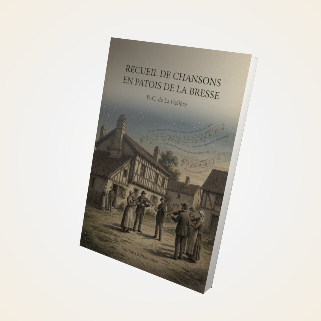 Livre Recueil de chansons en patois de la Bresse - P.-C. de La Gelière - Couverture 3D