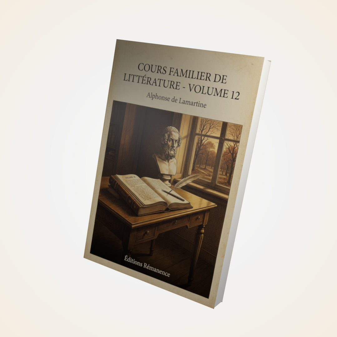 Livre Cours familier de Littérature - Volume 12 - Alphonse de Lamartine - Couverture 3D