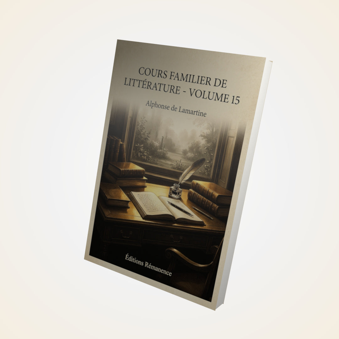 Livre Cours familier de Littérature - Volume 15 - Alphonse de Lamartine - Couverture 3D