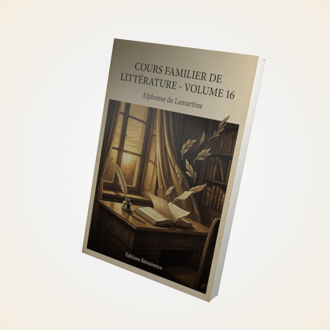 Livre Cours familier de Littérature - Volume 16 - Alphonse de Lamartine - Couverture 3D