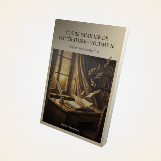 Livre Cours familier de Littérature - Volume 16 - Alphonse de Lamartine - Couverture 3D