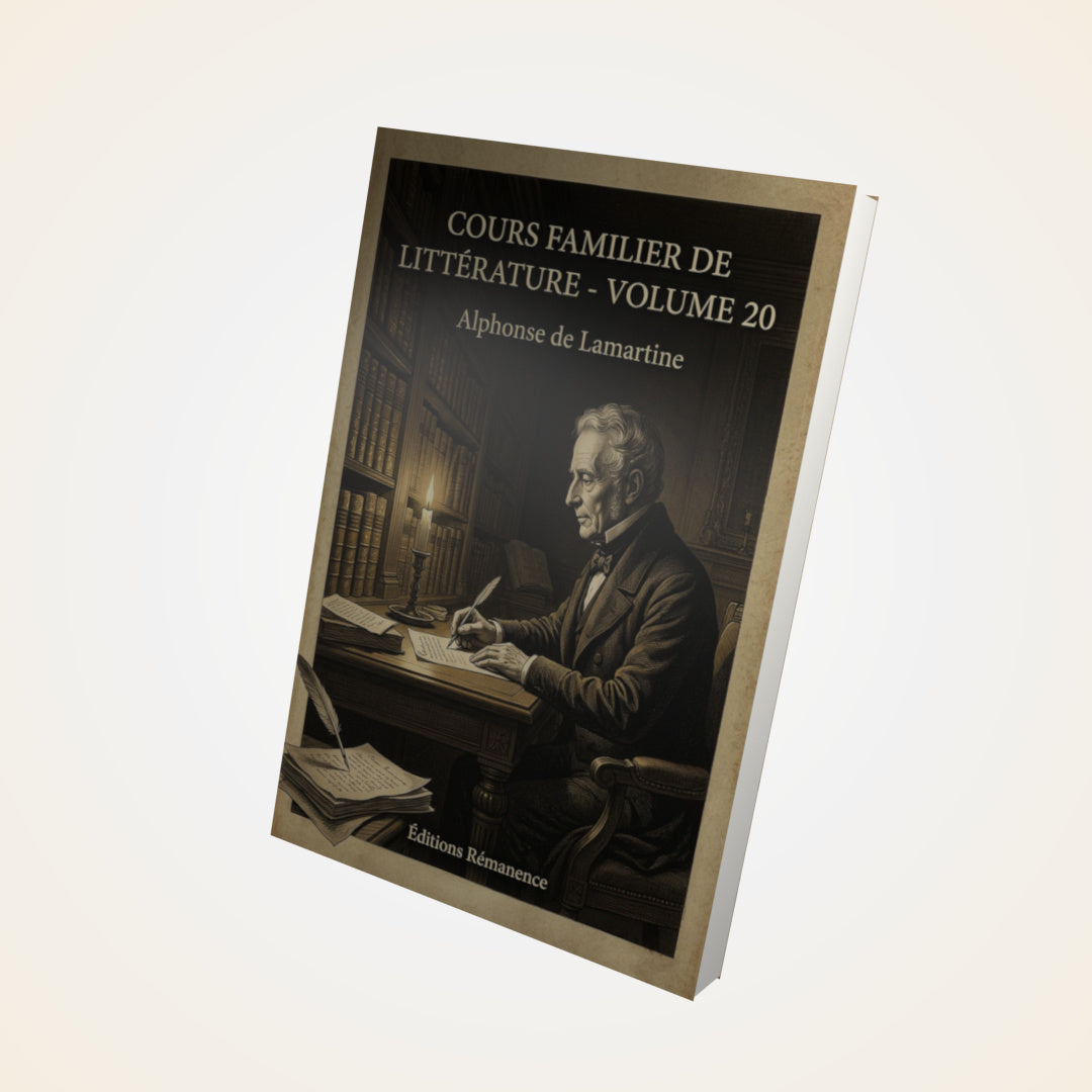 Livre Cours familier de Littérature - Volume 20 - Alphonse de Lamartine - Couverture 3D